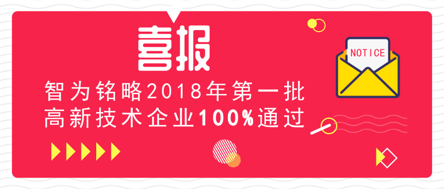 喜報！智為銘略2018年*一批高新技術企業100%通過